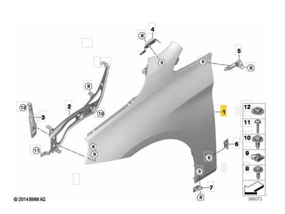 BMW 2 SERIES ACTIVETOURER 2014 -2022  FRONT WING WITH CHARGING HOLE LEFT SIDE