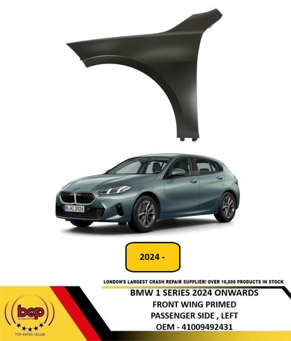 BMW 1 SERIES 2024 ON FRONT WING FENDER LEFT PRIMED PASSENGERS SIDE 41009492431