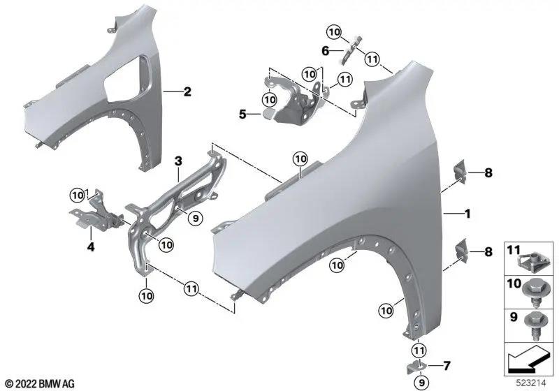 BMW X1 ELECTRIC 2022 ON FRONT WING WITH CHARGING HOLE PASSENGER  41009629111