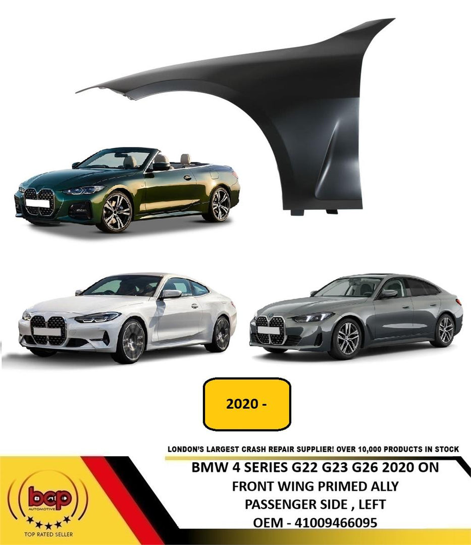 BMW 4 SERIES G22 G23 G26 2020 ON FRONT WING ALLY PASSENGER SIDE LEFT 41009466095