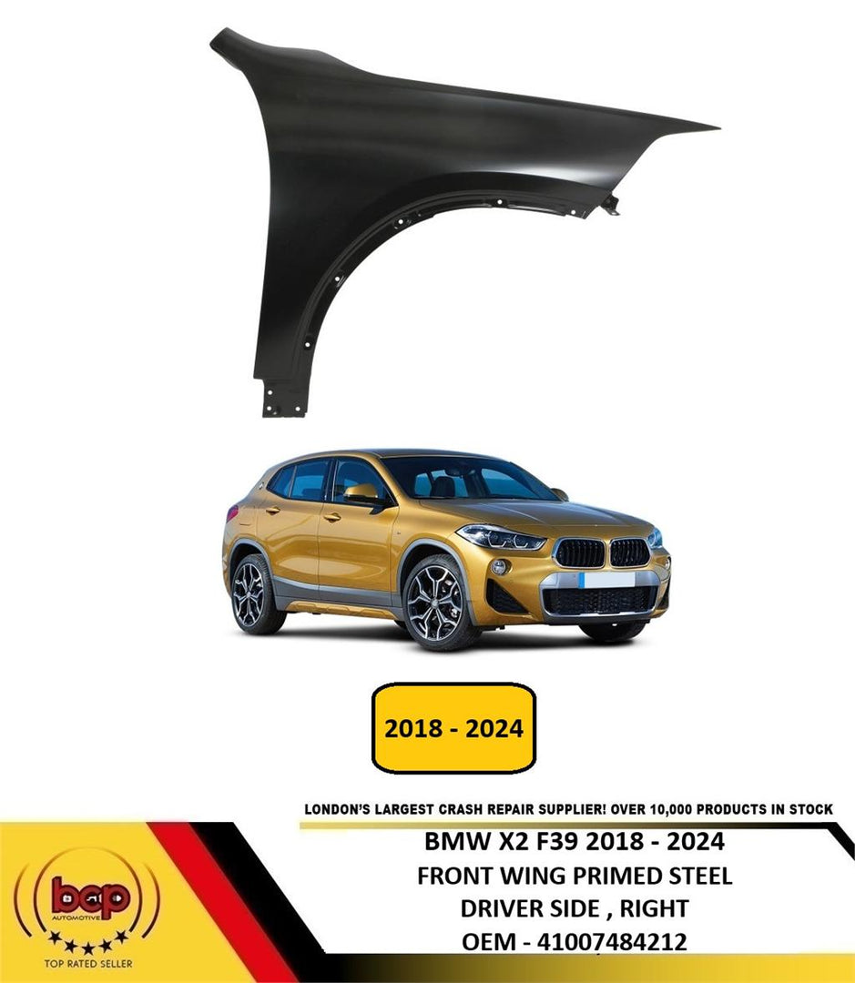 BMW X2 F39 2018 - 2024 FRONT WING FENDER PRIMED STEEL DRIVER RIGHT 41007484212