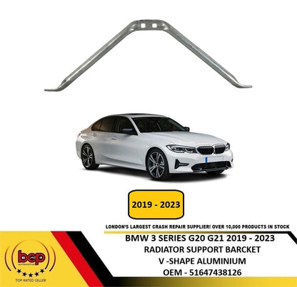 BMW 3 SERIES G20 G21 2019–2023 RADIATOR SUPPORT PANEL BRACKET V -SHAPE ALUMINIUM