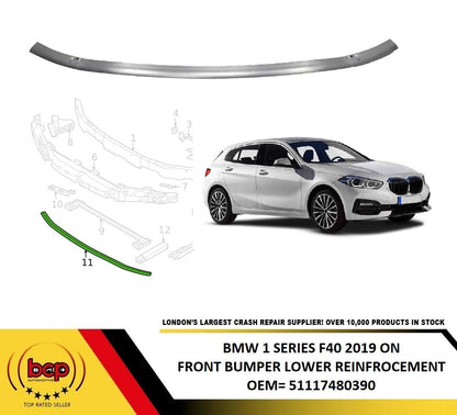 BMW 1 SERIES F40 2019 ON FRONT BUMPER REINFORCER CARRIER LOWER BOTTOM