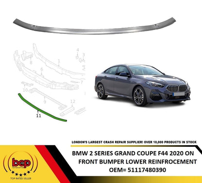 BMW 2 SERIES F44 2020 ON FRONT BUMPER REINFORCER CARRIER LOWER BOTTOM