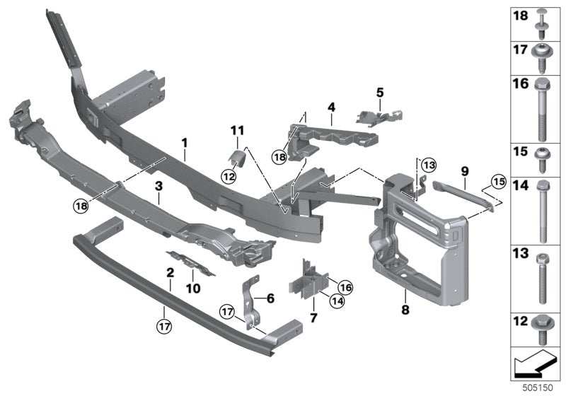 BMW X5 G05 2018 - 2023 FRONT BUMPER REINFORCER IMPACT CRASH BAR ALUMINIUM NEW