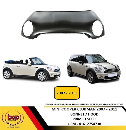 BMW MINI 2006 - 2010 BONNET BRAND NEW R56 R57 41612754738