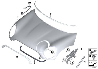 BMW MINI 2006 - 2010 BONNET BRAND NEW R56 R57 41612754738