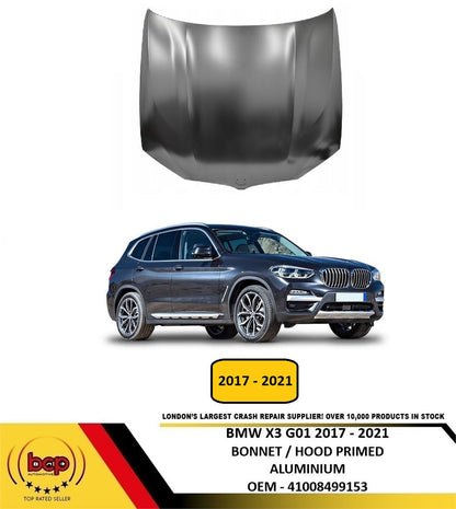 BMW X3 G01 2017 - 2021 BONNET HOOD PRIMED ALUMINIUM NEW 41008499153