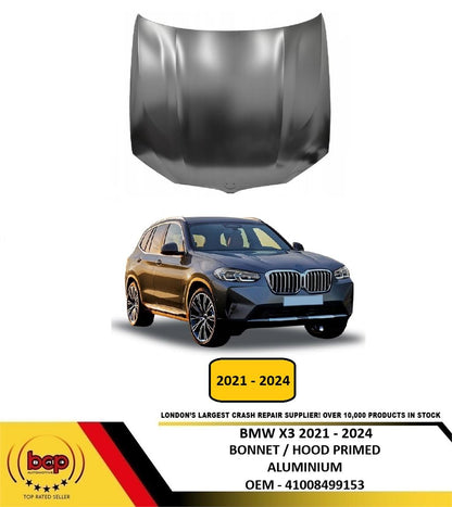 BMW X3 G01 2021 - 2024 BONNET HOOD PRIMED ALUMINIUM NEW 41008499153