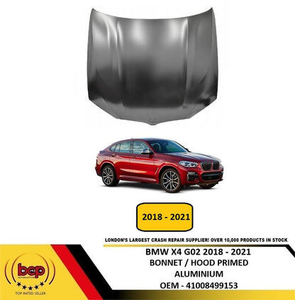 BMW X4 G02 2018 - 2021 BONNET HOOD PRIMED ALUMINIUM NEW 41008499153