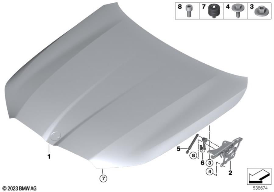 BMW 5 SERIES G60 2024 ONWARDS BONNET HOOD PRIMED ALUMINIUM NEW 41619633618