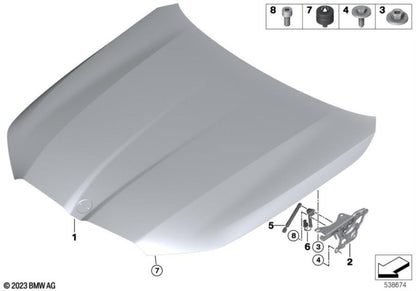 BMW 5 SERIES G60 2024 ONWARDS BONNET HOOD PRIMED ALUMINIUM NEW 41619633618