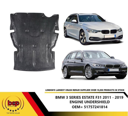 BMW 3 SERIES ESTATE F31 2012 – 2019 ENGINE UNDERTRAY COVER UNDERBONNET SCREEN