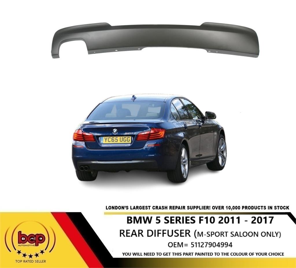 BMW 5 SERIES F10 2010 –2017 REAR BUMPER DIFFUSER SPOILER PRIMED M SPORT ONLY