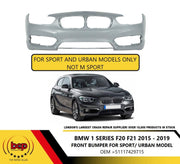 BMW 1 SERIES 2015 - 2019 FRONT BUMPER PRIMED NO SENSORS SPORT URBAN MODEL ONLY