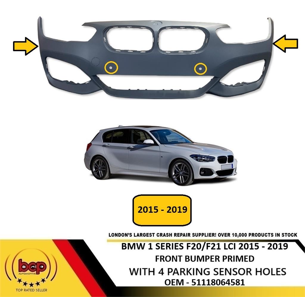 BMW 1 SERIES F20 F21 2015 – 2019 M SPORT FRONT BUMPER WITH PARKING SENSOR HOLES
