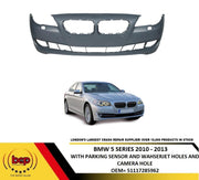 BMW 5 SERIES F10 2011 – 2013 FRONT BUMPER WITH PDC & WASHER HOLES JET & CAMERA