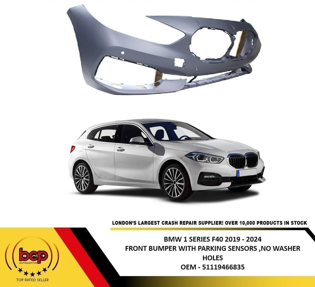 BMW 1 SERIES F40 2019 ON FRONT BUMPER PRIMED WITH PARKING SENSORS NOT M SPORT