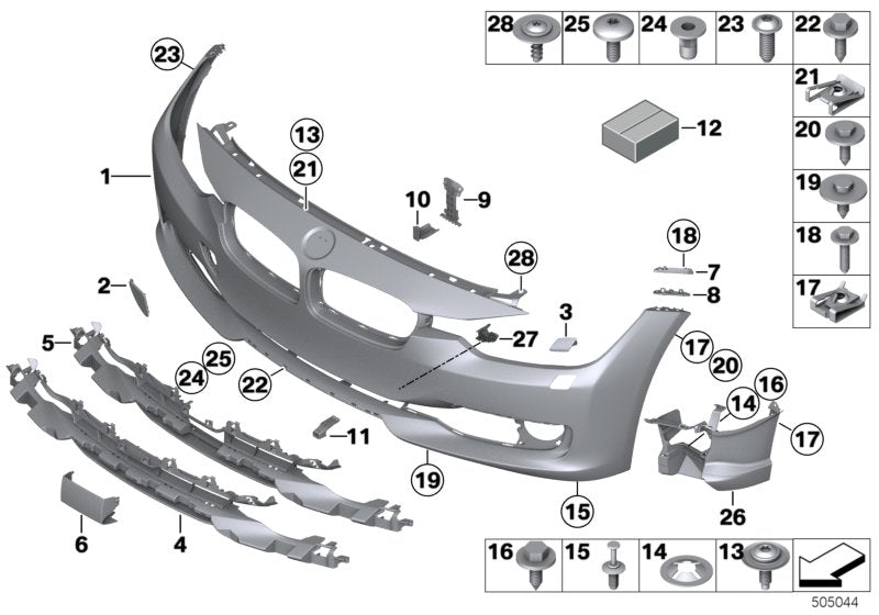 BMW 3 SERIES F30 F31 FRONT BUMPER 2012 - 2015 INSURANCE APPROVED 51117292991