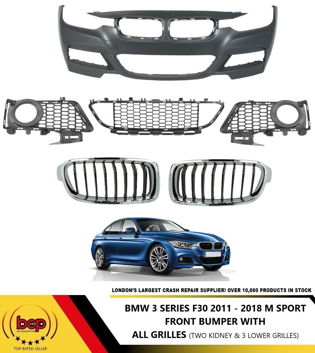 BMW 3 SERIES F30 F31 2012 - 2019 FRONT BUMPER PRIMED M SPORT WITH ALL GRILLES