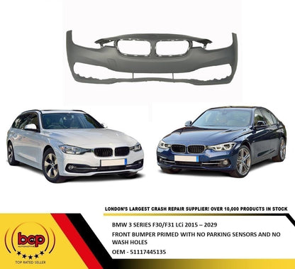 BMW 3 SERIES F30 F31 LCi 2015 – 2019 FRONT BUMPER SPORT MODEL NOT M SPORT