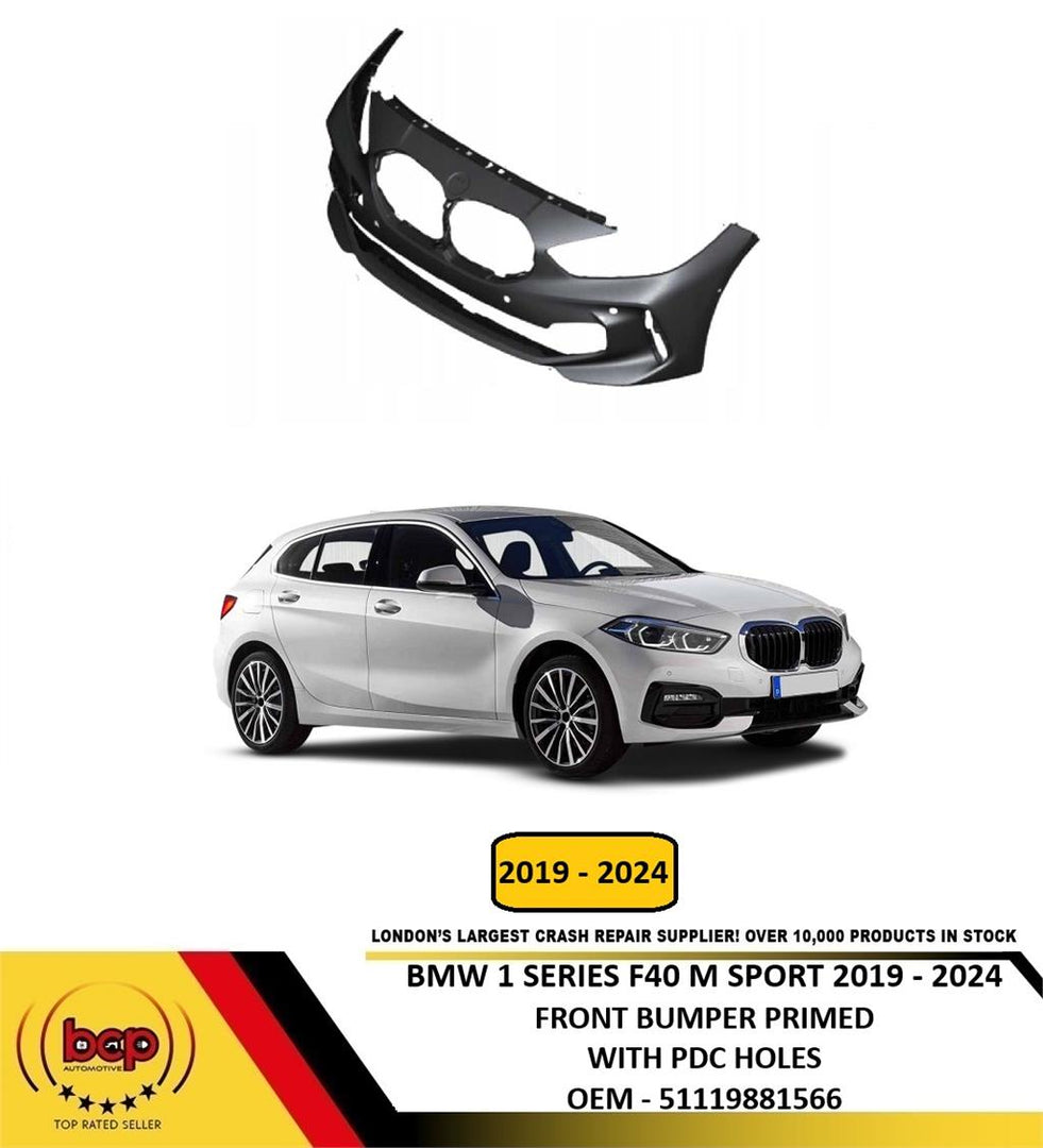 BMW 1 SERIES F40 M SPORT 2019 – 2024 FRONT BUMPER WITH PARKING SENSOR HOLES