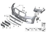BMW X4 G02 2018 - 2021 FRONT BUMPER PRIMED WITH 2 PARKING SENSOR HOLES M SPORT