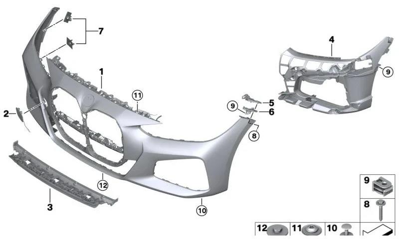 BMW 4 SERIES G22 G23 2021 - 2024 FRONT BUMPER PRIMED WITH PDC HOLES 51119854248