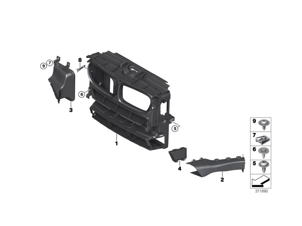 BMW X3 F25 2014-2017 FRONT FULL AIR DUCT SLAM PANEL RADIATOR SUPPORT 51747210476