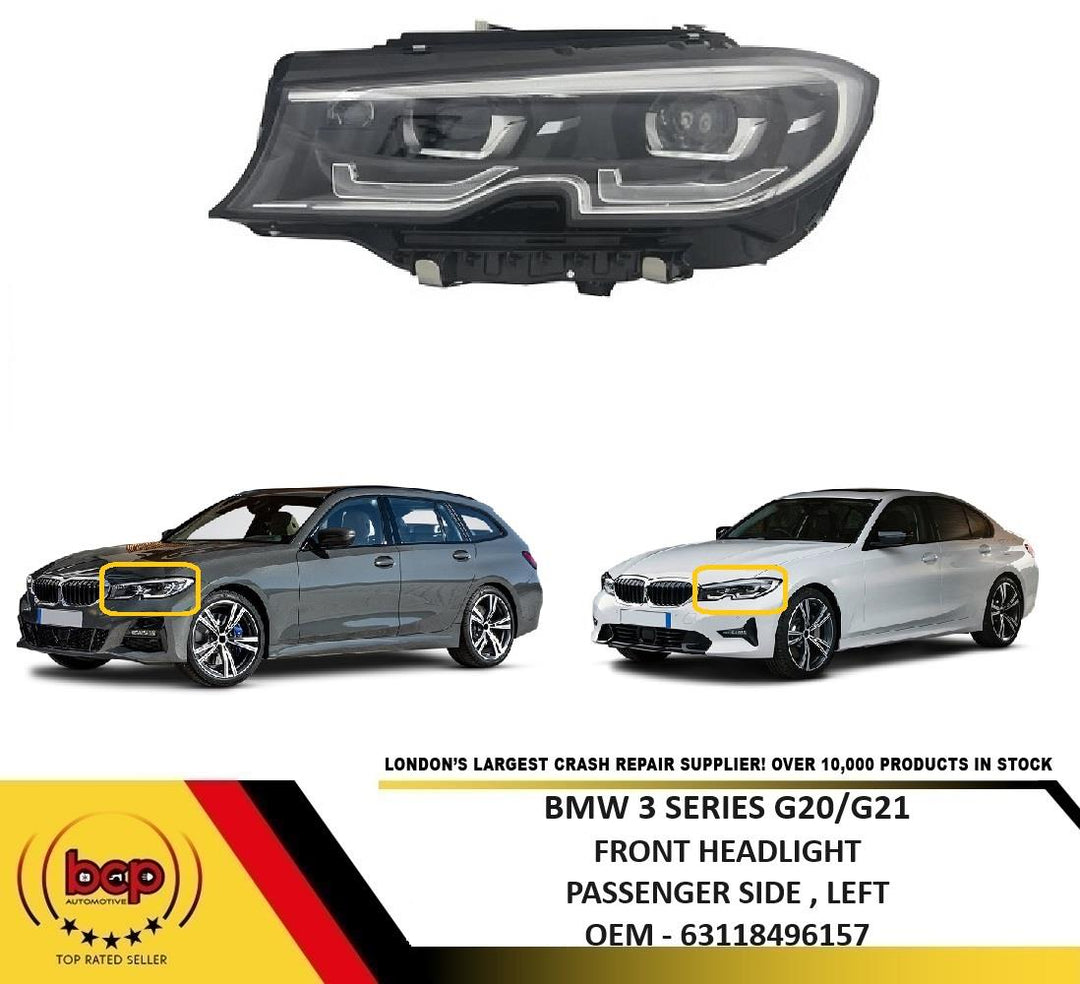 BMW 3 SERIES G20 2019 - 2023 HEADLIGHT FULL LED BLACK PASSENGER SIDE LEFT