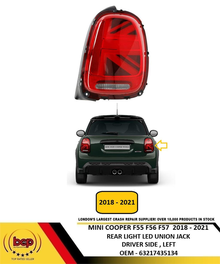 MINI COOPER F55 F56 F57 2018 –2021 REAR LIGHT LAMP LED UNION JACK DRIVER RIGHT
