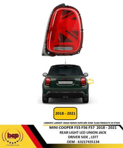 MINI COOPER F55 F56 F57 2018 –2021 REAR LIGHT LAMP LED UNION JACK DRIVER RIGHT