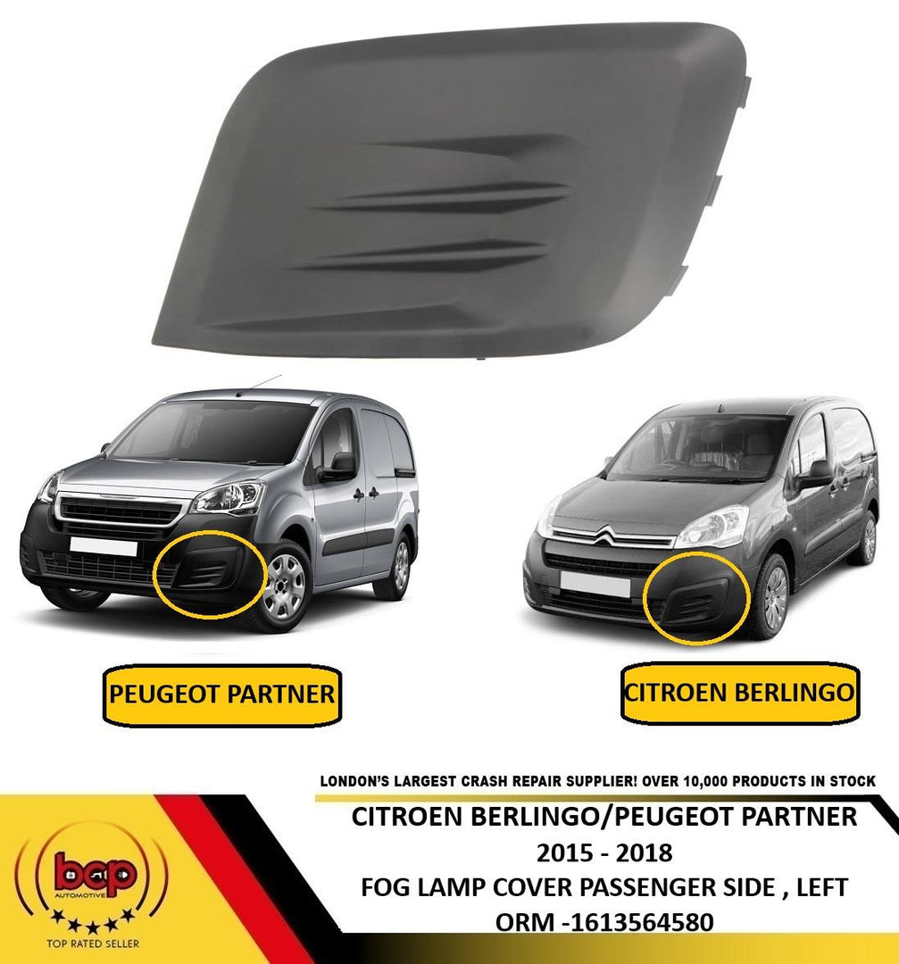 CITROEN BERLINGO 2015 – 2018 FRONT BUMPER FOG GRILLE NO HOLE PASSENGER SIDE LEFT