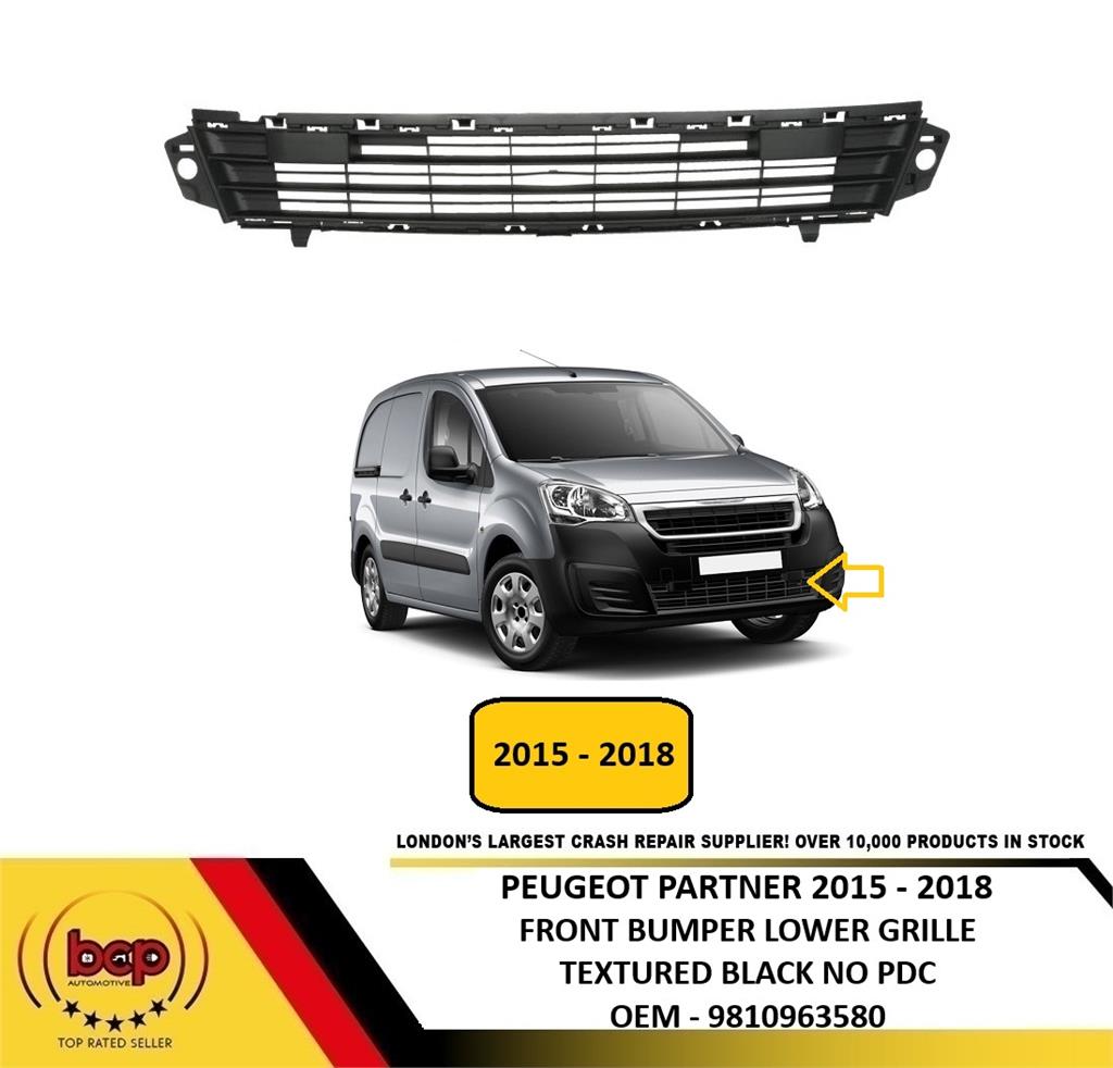 CITROEN BERLINGO 2015 - 2018 FRONT BUMPER LOWER CENTRE GRILLE TEXTURED BLACK NEW