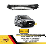 CITROEN BERLINGO 2015 - 2018 FRONT BUMPER LOWER CENTRE GRILLE TEXTURED BLACK NEW