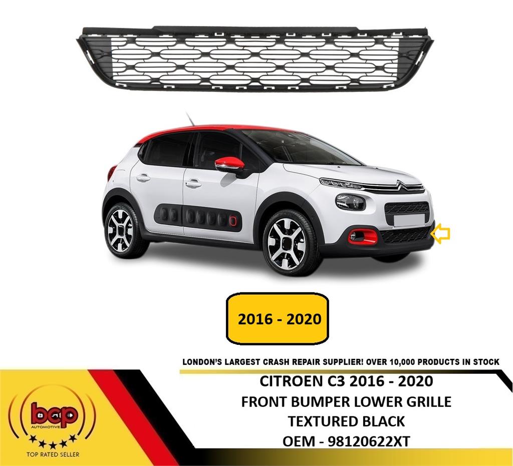 CITROEN C3 FRONT BUMPER LOWER CENTRE GRILLE 2017 - 2020 98120622XT