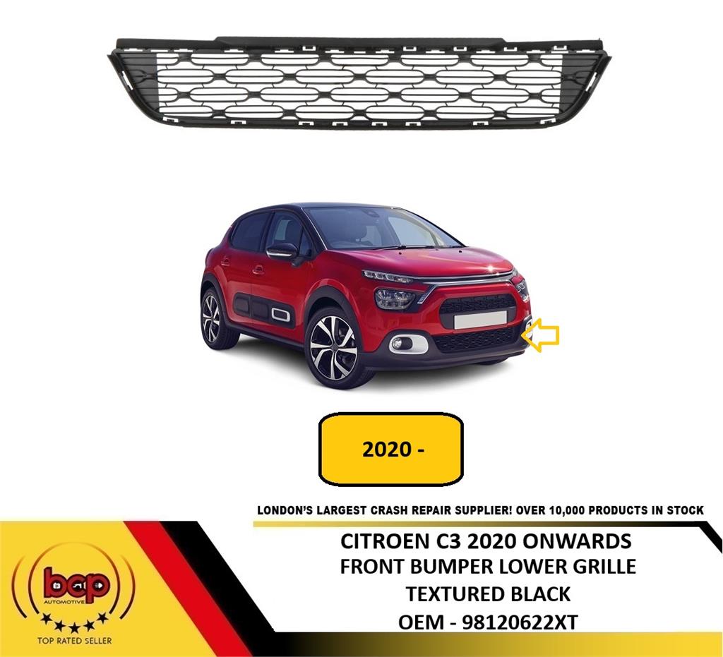 CITROEN C3 2020 ONWARDS FRONT BUMPER LOWER CENTRE GRILLE 98120622XT