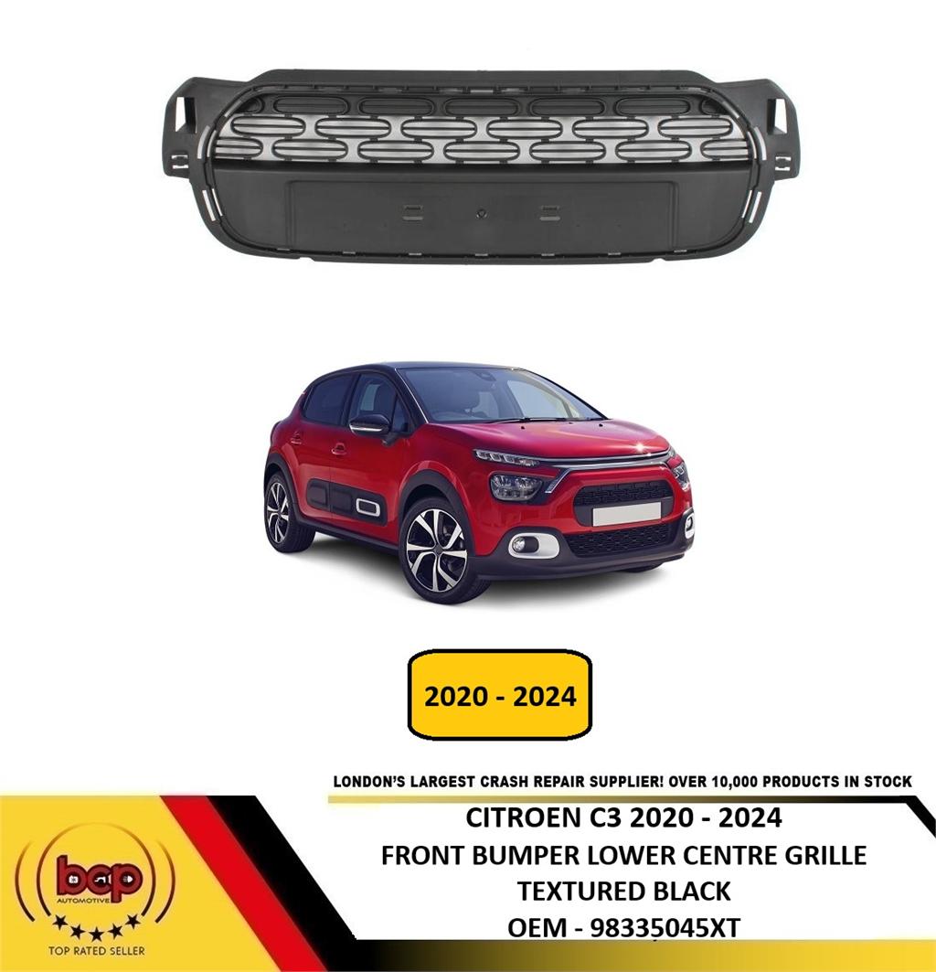 CITROEN C3 2020 -2024 FRONT BUMPER LOWER CENTRE GRILLE TEXTURED BLACK 98335045XT