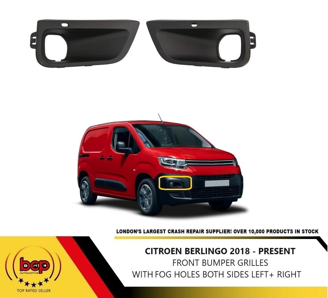 CITROEN BERLINGO 2018 ONWARDS FRONT BUMPER LOWER GRILLES COVER WITH FOG HOLES