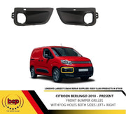 CITROEN BERLINGO 2018 ONWARDS FRONT BUMPER LOWER GRILLES COVER WITH FOG HOLES