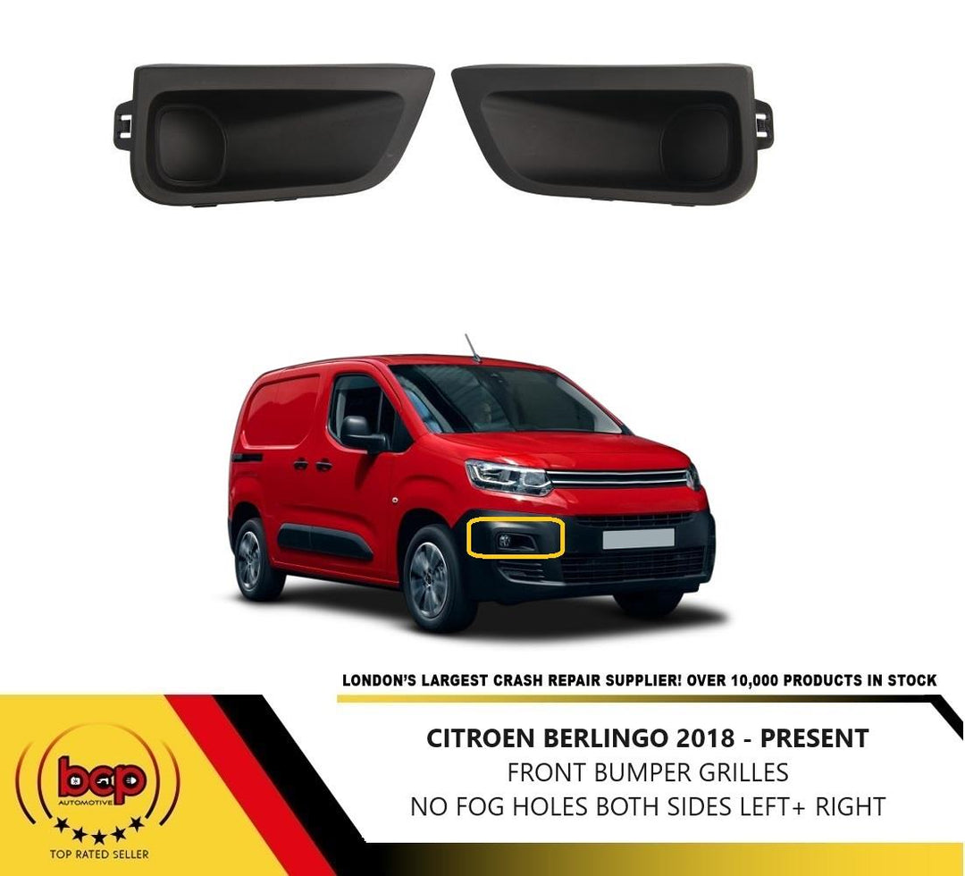 CITROEN BERLINGO 2018 ONWARDS FRONT BUMPER LOWER GRILLES COVER NO FOG HOLES