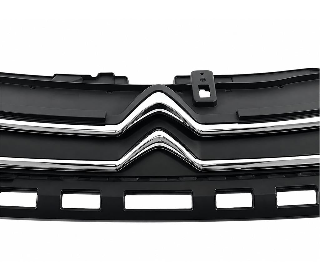 CITROEN C3 2020 - 2024 FRONT BUMPER UPPER GRILLE KIT WITH CHROME CHEVRONS BADGE