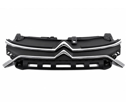 CITROEN C3 2020 - 2024 FRONT BUMPER UPPER GRILLE KIT WITH CHROME CHEVRONS BADGE