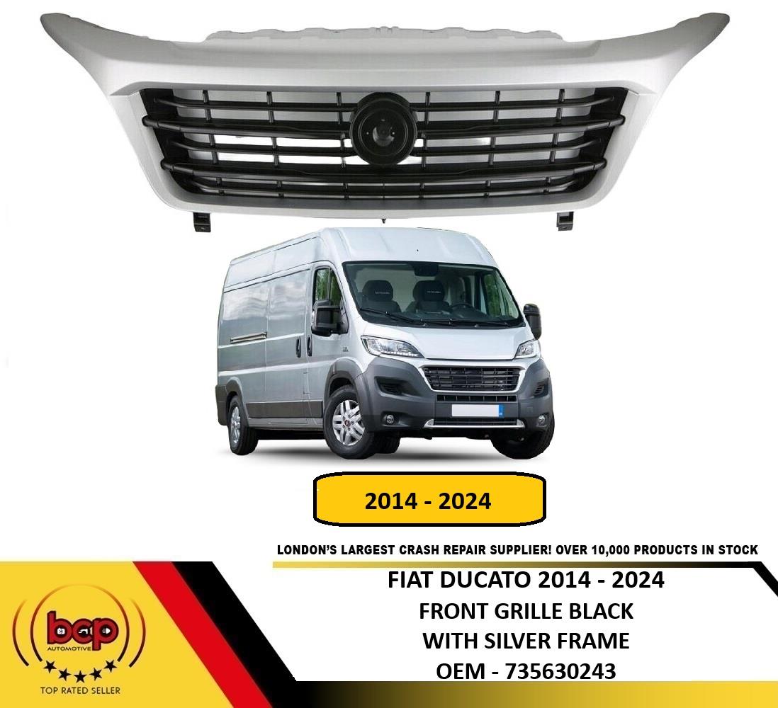 FIAT DUCATO 2014 – 2024 FRONT GRILLE BLACK WITH SILVER FRAME COMPLETE