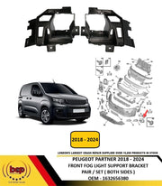PEUGEOT PARTNER 2018 - 2024 FRONT FOG LAMP SUPPORT BRACKET SET PAIR 1632656380