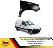 CITROEN BERLINGO PARTNER 2002 - 2008 FRONT WING RIGHT DRIVERS  NO MOULDING HOLE