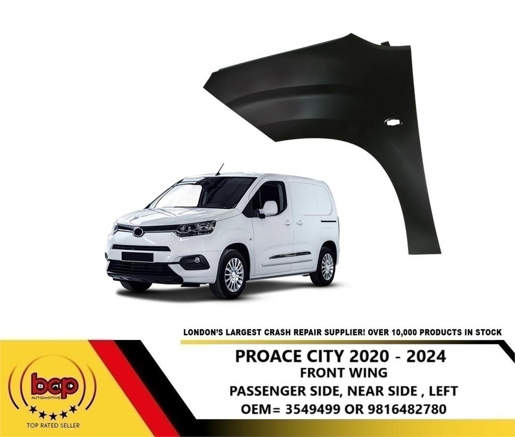 TOYTOA PROACE CITY 2020 - 2024 FRONT WING LEFT PASSENGER SIDE 9816482780 OEM SPEC