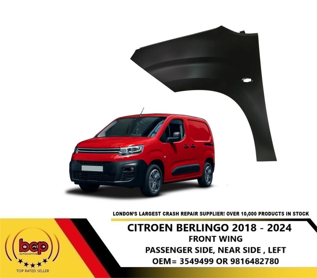 CITROEN BERLINGO 2018 - 2024 FRONT WING FENDER LEFT PASSENGER SIDE 9816482780