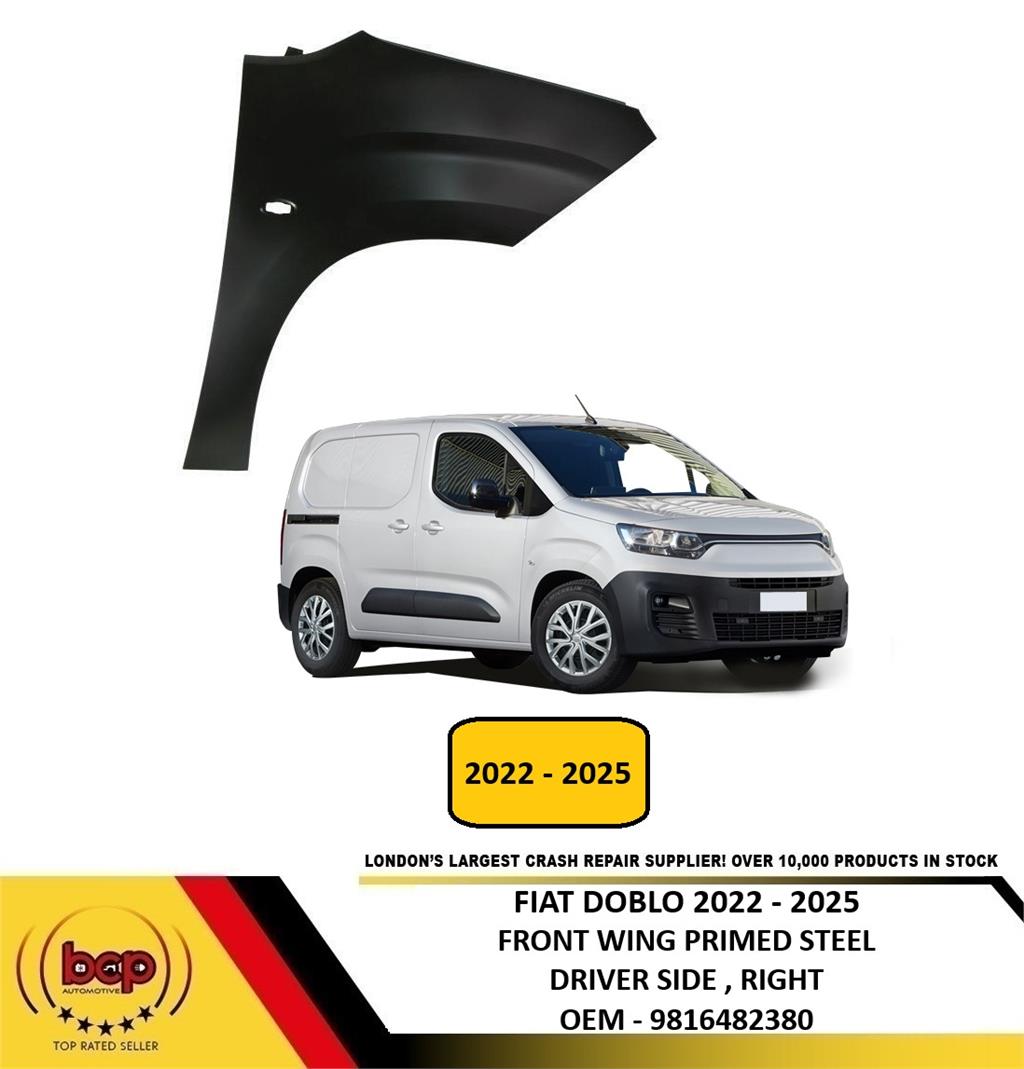FIAT DOBLO 2022 - 2025 FRONT WING FENDER RIGHT DRIVERS SIDE 9816482380 OEM SPEC