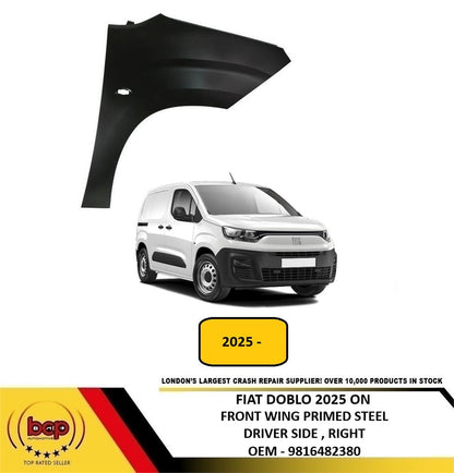 FIAT DOBLO 2025 ON FRONT WING FENDER RIGHT DRIVERS SIDE 9816482380 OEM SPEC